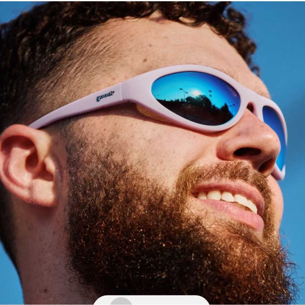 Goodr BUG G Purple Sunglasses with Blue Lenses